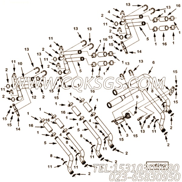 【管支撑】康明斯CUMMINS柴油机的3640143 管支撑