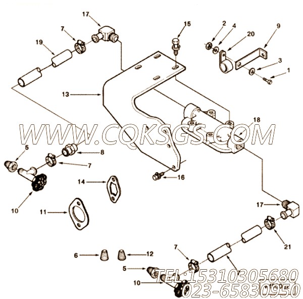 【肘软管接头】康明斯CUMMINS柴油机的136521 肘软管接头