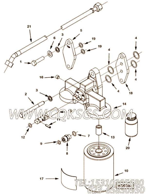 【柔性软管】康明斯CUMMINS柴油机的4964677 柔性软管