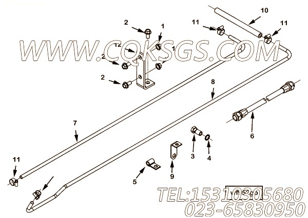 【连接支架】康明斯CUMMINS柴油机的4096276 连接支架