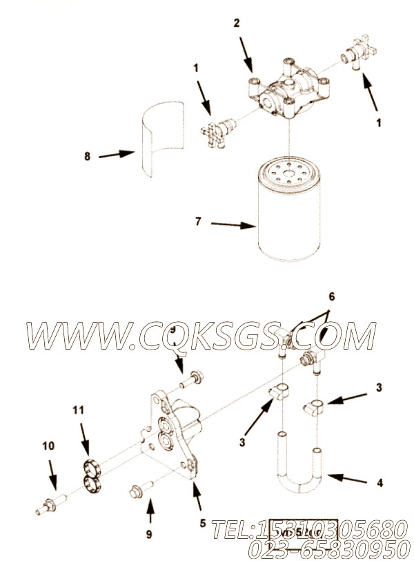 【滤清器座连接件】康明斯CUMMINS柴油机的2894650 滤清器座连接件