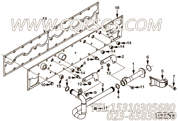 【Tube, Water Transfer】康明斯CUMMINS柴油机的2891931 Tube, Water Transfer