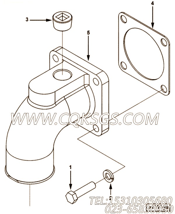 【进水连接】康明斯CUMMINS柴油机的3229285 进水连接