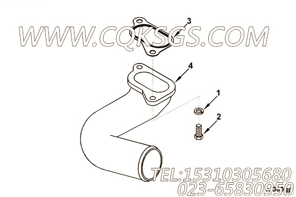 【进水连接】康明斯CUMMINS柴油机的3625259 进水连接