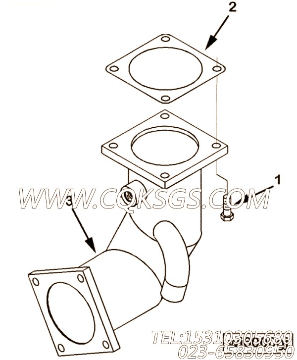 【进水连接】康明斯CUMMINS柴油机的3094662 进水连接