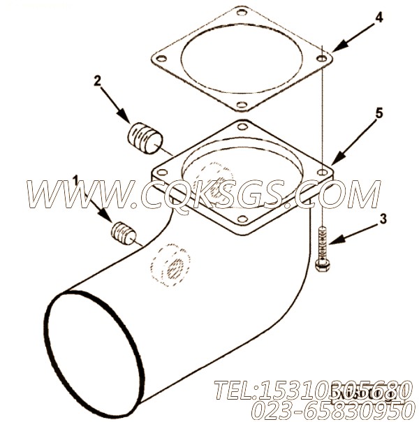 【进水连接】康明斯CUMMINS柴油机的3093331 进水连接