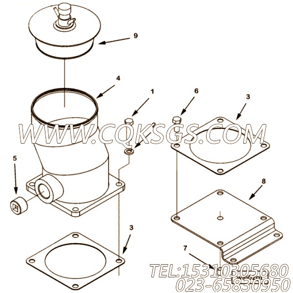 【进水连接】康明斯CUMMINS柴油机的3628078 进水连接