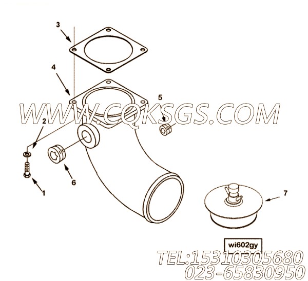 207538进水连接管,用于康明斯KTA38-P1070柴油机进水连接管组,【泥浆泵】配件