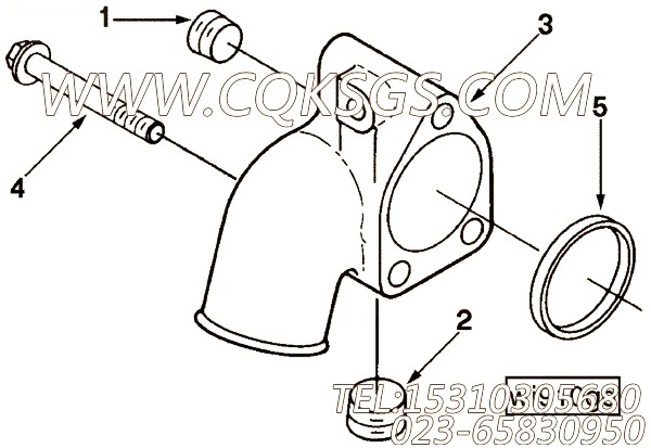 【进水连接】康明斯CUMMINS柴油机的3354703 进水连接