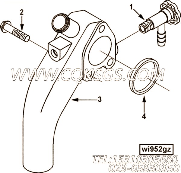 【进水连接】康明斯CUMMINS柴油机的3287391 进水连接