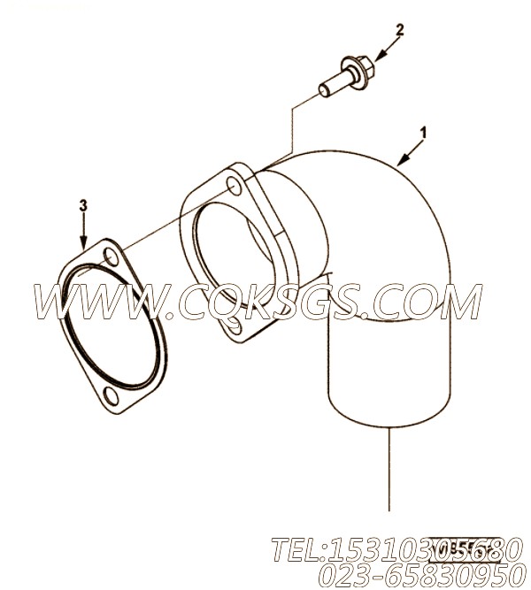 【进水连接】康明斯CUMMINS柴油机的3815546 进水连接
