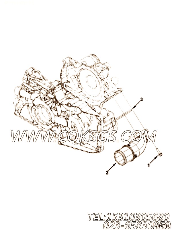 【进水连接】康明斯CUMMINS柴油机的5257070 进水连接