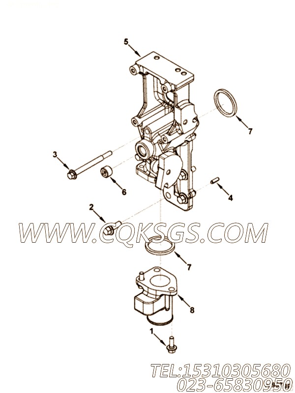 【进水连接】康明斯CUMMINS柴油机的5260983 进水连接
