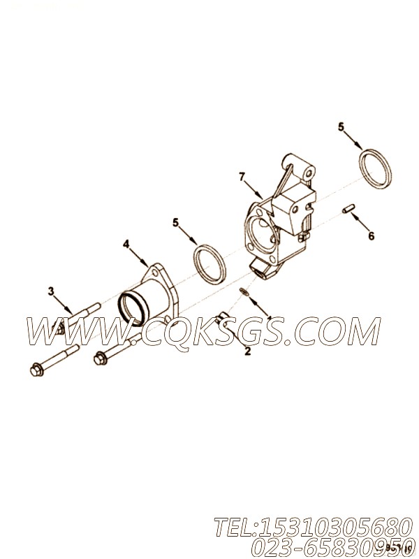 【进水连接】康明斯CUMMINS柴油机的5259935 进水连接