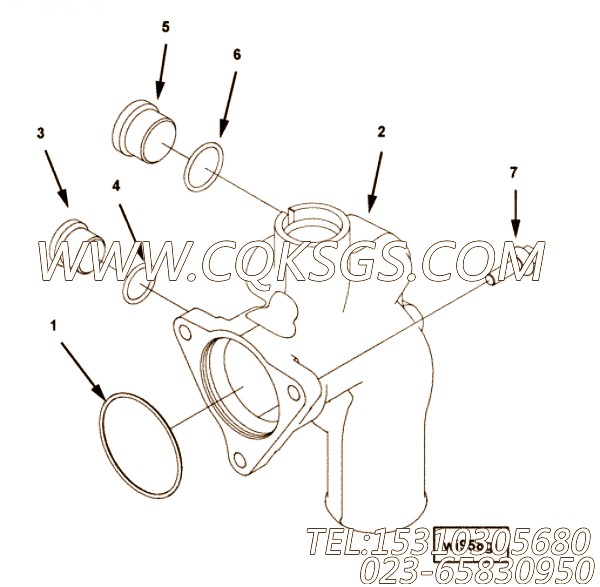 【进水连接】康明斯CUMMINS柴油机的2883299 进水连接