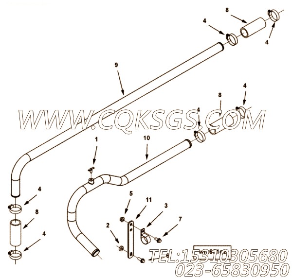 【Tube, Water Transfer】康明斯CUMMINS柴油机的4086841 Tube, Water Transfer