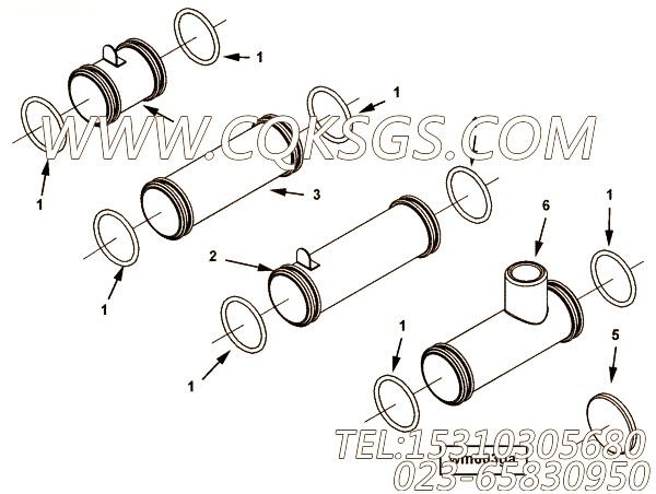 【Tube, Water Transfer】康明斯CUMMINS柴油机的4924837 Tube, Water Transfer