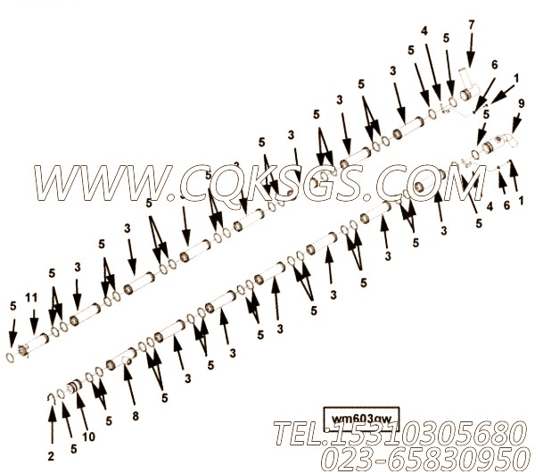 【Tube, Water Transfer】康明斯CUMMINS柴油机的4968641 Tube, Water Transfer
