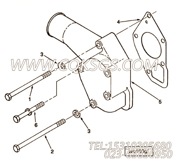 【节温器盖】康明斯CUMMINS柴油机的144124 节温器盖