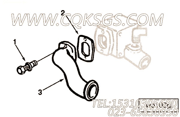 【出水口连接】康明斯CUMMINS柴油机的3252137 出水口连接