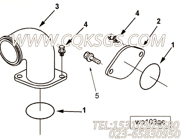 用于进口QSX15发动机出水接头