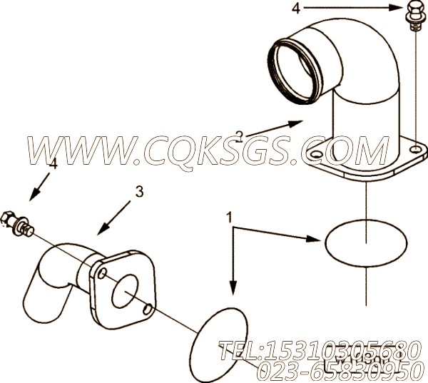 【出水口连接】康明斯CUMMINS柴油机的3102132 出水口连接