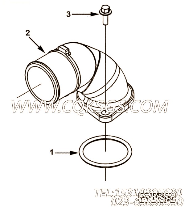 【出水口连接】康明斯CUMMINS柴油机的3686119 出水口连接