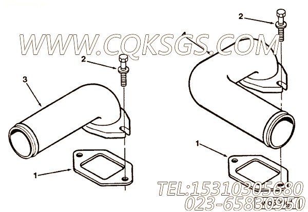 【调水连接】康明斯CUMMINS柴油机的3056791 调水连接