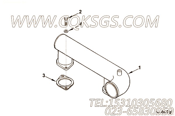【出水口连接】康明斯CUMMINS柴油机的4972494 出水口连接