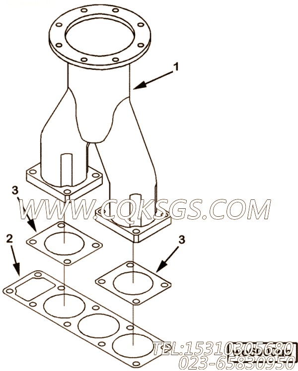 【出水口连接】康明斯CUMMINS柴油机的3092265 出水口连接