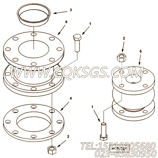 用于进口QSK60发动机出水接头