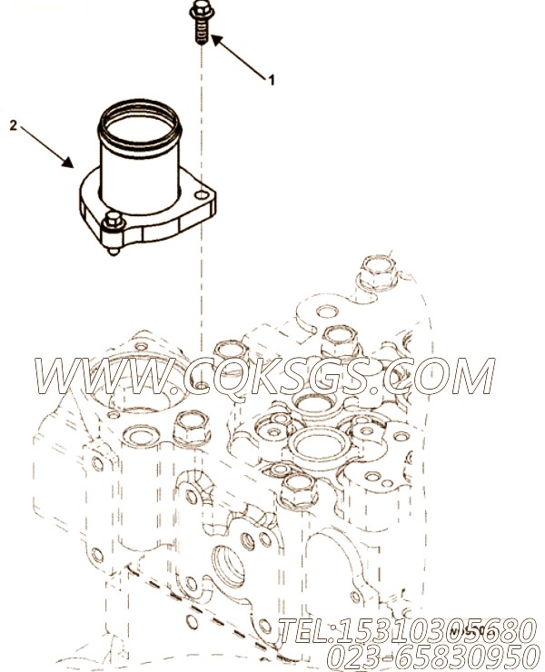 【出水口连接】康明斯CUMMINS柴油机的3940238 出水口连接