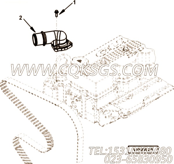 【出水口连接】康明斯CUMMINS柴油机的3943134 出水口连接