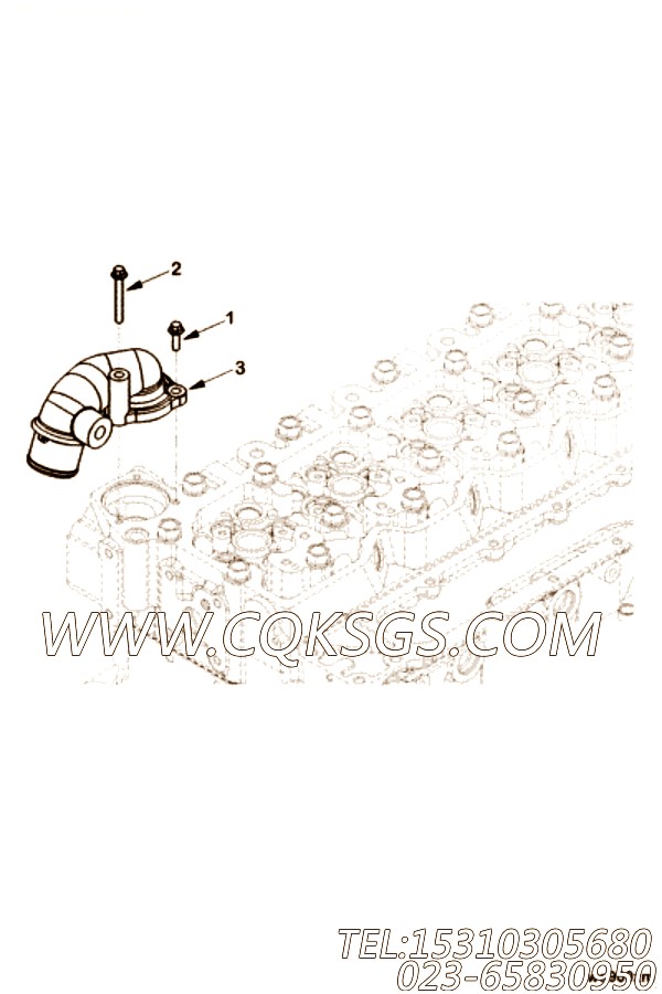 【出水口连接】康明斯CUMMINS柴油机的4890481 出水口连接