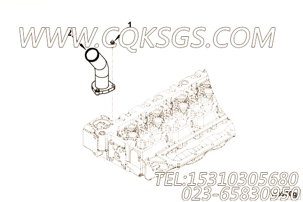 【出水口连接】康明斯CUMMINS柴油机的4933754 出水口连接