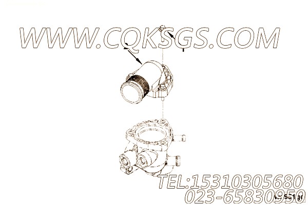 【出水口连接】康明斯CUMMINS柴油机的5254521 出水口连接