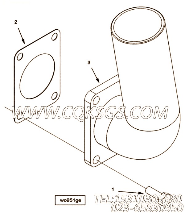 【Tube, Water Transfer】康明斯CUMMINS柴油机的4095957 Tube, Water Transfer