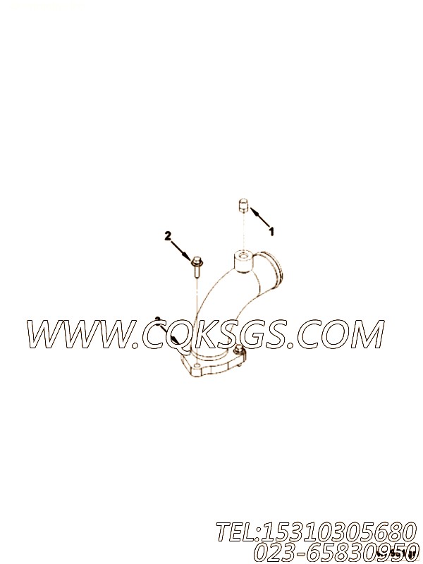 【出水口连接】康明斯CUMMINS柴油机的5283481 出水口连接