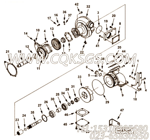 【水泵】康明斯CUMMINS柴油机的3410313 水泵
