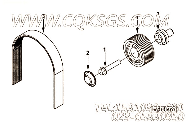 【V型棱皮带】康明斯CUMMINS柴油机的4933073 V型棱皮带