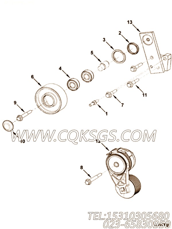 【惰轮支架】康明斯CUMMINS柴油机的5255332 惰轮支架