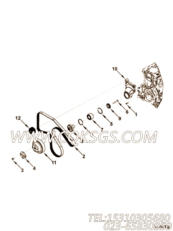 【V型棱皮带】康明斯CUMMINS柴油机的3289897 V型棱皮带