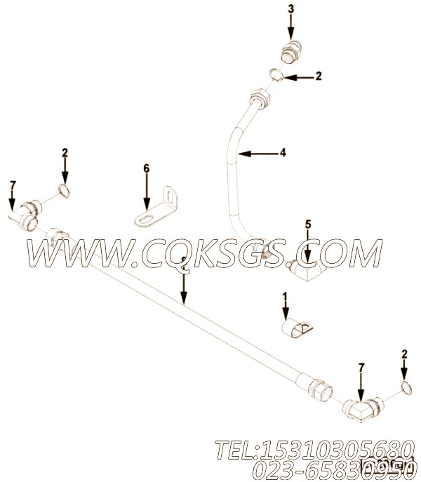 【柔性软管】康明斯CUMMINS柴油机的4974164 柔性软管