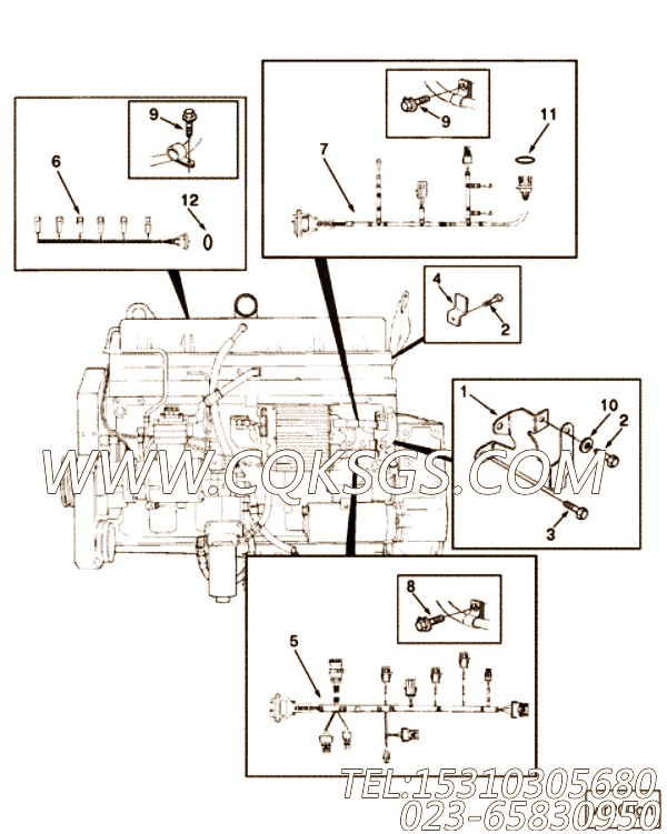 【线束】康明斯CUMMINS柴油机的3895755 线束