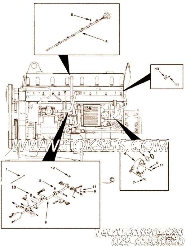 【线束】康明斯CUMMINS柴油机的3096694 线束