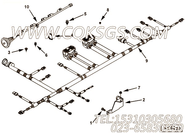 用于进口ISM11发动机外部控制模块线束