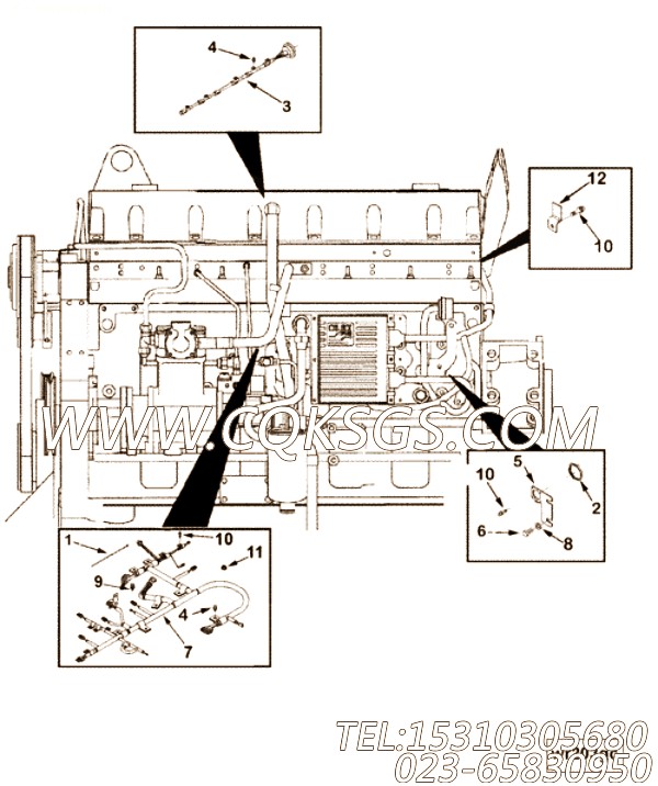 【线束】康明斯CUMMINS柴油机的3417470 线束
