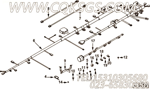 【ETR CNT MDL WRG线束】康明斯CUMMINS柴油机的3102504 ETR CNT MDL WRG线束