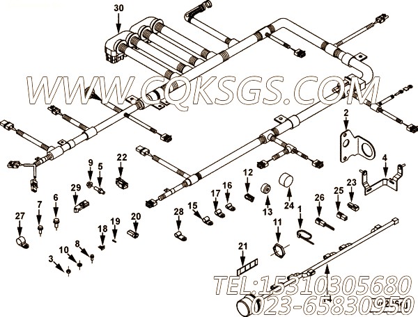 【ETR CNT MDL WRG线束】康明斯CUMMINS柴油机的4952751 ETR CNT MDL WRG线束