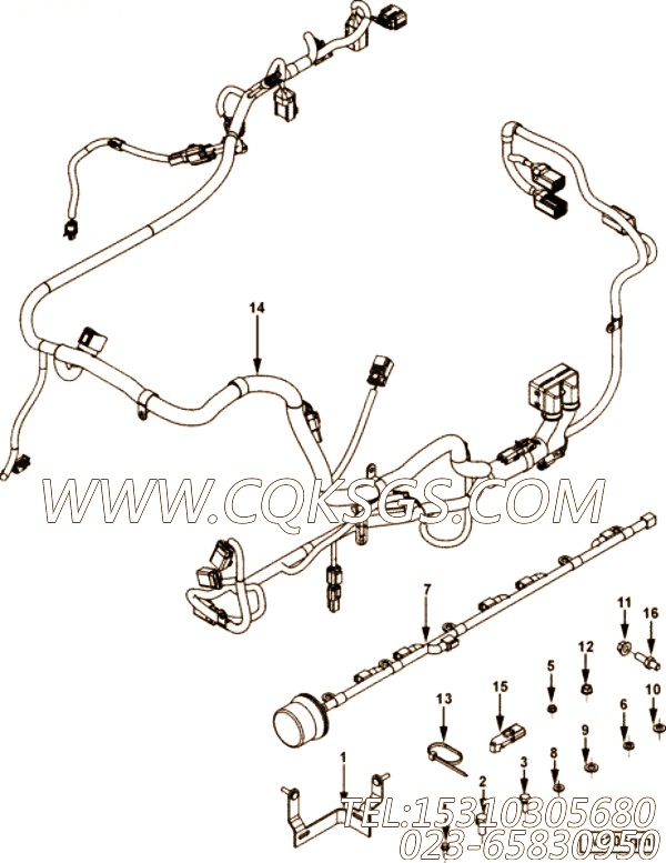 【线束ECM MTG】康明斯CUMMINS柴油机的4985117 线束ECM MTG